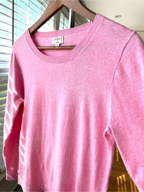 J. Crew Pink Crewneck Pullover with Long Sleeves, in 💯 Cotton Knit